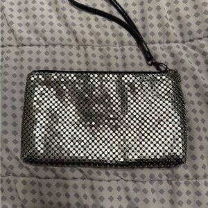 Silver Mesh Wristlet Clutch